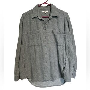 Madewell Sunday Shirt Flannel Shacket L Grey